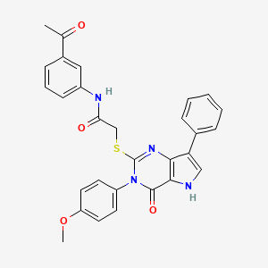 molecular formula C29H24N4O4S B2954789 N-(3-乙酰苯基)-2-((3-(4-甲氧基苯基)-4-氧代-7-苯基-4,5-二氢-3H-吡咯[3,2-d]嘧啶-2-基)硫)乙酰胺 CAS No. 2034353-35-8