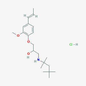 molecular formula C21H36ClNO3 B2954797 (E)-1-(2-甲氧基-4-(丙-1-烯-1-基)苯氧基)-3-((2,4,4-三甲基戊烷-2-基)氨基)丙醇盐酸盐 CAS No. 1185242-98-1