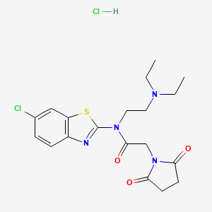 molecular formula C19H24Cl2N4O3S B2954799 N-(6-chlorobenzo[d]thiazol-2-yl)-N-(2-(diethylamino)ethyl)-2-(2,5-dioxopyrrolidin-1-yl)acetamide hydrochloride CAS No. 1216418-40-4