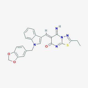 6-{[1-(1,3-benzodioxol-5-ylmethyl)-1H-indol-3-yl]methylene}-2-ethyl-5-imino-5,6-dihydro-7H-[1,3,4]thiadiazolo[3,2-a]pyrimidin-7-one