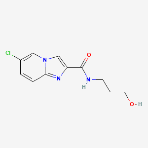 molecular formula C11H12ClN3O2 B2954800 6-chloro-N-(3-hydroxypropyl)imidazo[1,2-a]pyridine-2-carboxamide CAS No. 882748-08-5