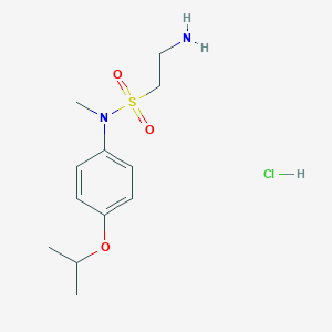 molecular formula C12H21ClN2O3S B2954801 2-amino-N-methyl-N-[4-(propan-2-yloxy)phenyl]ethane-1-sulfonamide hydrochloride CAS No. 1216456-85-7