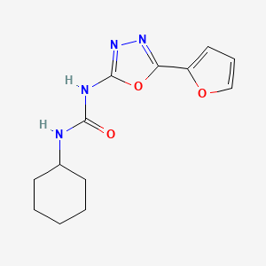 molecular formula C13H16N4O3 B2954804 1-Cyclohexyl-3-(5-(furan-2-yl)-1,3,4-oxadiazol-2-yl)urea CAS No. 1210663-04-9