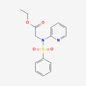 molecular formula C15H16N2O4S B2954807 乙酸2-[(苯基磺酰)(2-吡啶基)氨基]酯 CAS No. 866143-44-4