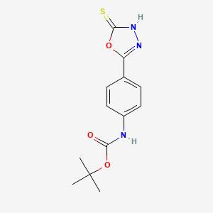 molecular formula C13H15N3O3S B2954809 叔丁基-N-[4-(5-硫代-1,3,4-噁二唑-2-基)苯基]甲酸酯 CAS No. 1797295-05-6