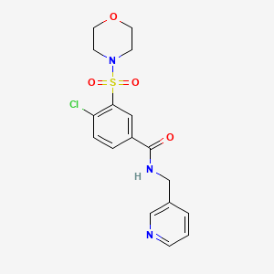 molecular formula C17H18ClN3O4S B2954811 4-氯-3-吗啉-4-基磺酰-N-(吡啶-3-基甲基)苯甲酰胺 CAS No. 701289-81-8