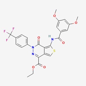 Ethyl 5-[(3,5-dimethoxybenzoyl)amino]-4-oxo-3-[4-(trifluoromethyl)phenyl]thieno[3,4-d]pyridazine-1-carboxylate