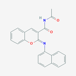 N-acetyl-2-naphthalen-1-yliminochromene-3-carboxamide