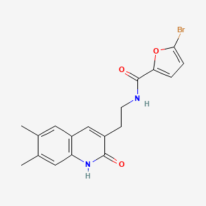 molecular formula C18H17BrN2O3 B2954816 5-bromo-N-[2-(6,7-dimethyl-2-oxo-1H-quinolin-3-yl)ethyl]-2-furancarboxamide CAS No. 851096-42-9