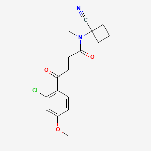molecular formula C17H19ClN2O3 B2954817 4-(2-chloro-4-methoxyphenyl)-N-(1-cyanocyclobutyl)-N-methyl-4-oxobutanamide CAS No. 1797619-64-7