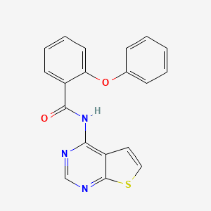 molecular formula C19H13N3O2S B2954823 2-Phenoxy-N-{thieno[2,3-D]pyrimidin-4-YL}benzamide CAS No. 1004223-54-4