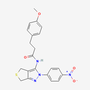molecular formula C21H20N4O4S B2954826 3-(4-methoxyphenyl)-N-(2-(4-nitrophenyl)-4,6-dihydro-2H-thieno[3,4-c]pyrazol-3-yl)propanamide CAS No. 893952-94-8