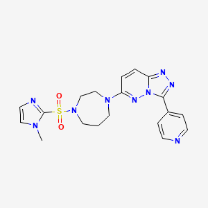 molecular formula C19H21N9O2S B2954832 6-[4-(1-Methylimidazol-2-yl)sulfonyl-1,4-diazepan-1-yl]-3-pyridin-4-yl-[1,2,4]triazolo[4,3-b]pyridazine CAS No. 2380188-83-8