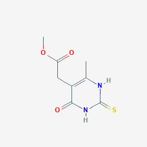 molecular formula C8H10N2O3S B2954835 Methyl (6-methyl-4-oxo-2-thioxo-1,2,3,4-tetrahydropyrimidin-5-yl)acetate CAS No. 162498-44-4
