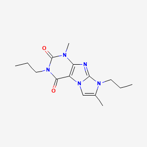 molecular formula C15H21N5O2 B2954840 1,7-dimethyl-3,8-dipropyl-1H-imidazo[2,1-f]purine-2,4(3H,8H)-dione CAS No. 887462-86-4