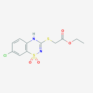 ethyl 2-((7-chloro-1,1-dioxido-4H-benzo[e][1,2,4]thiadiazin-3-yl)thio)acetate