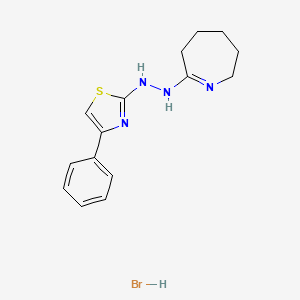 molecular formula C15H19BrN4S B2954847 4-phenyl-2-(2-(3,4,5,6-tetrahydro-2H-azepin-7-yl)hydrazinyl)thiazole hydrobromide CAS No. 223645-57-6