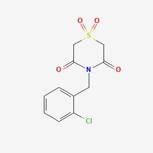 molecular formula C11H10ClNO4S B2954849 4-(2-Chlorobenzyl)-1lambda~6~,4-thiazinane-1,1,3,5-tetraone CAS No. 338793-66-1