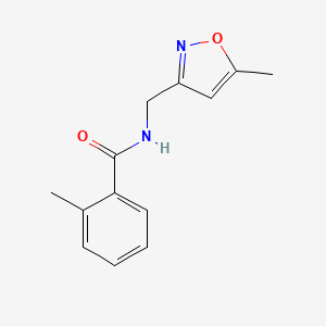 molecular formula C13H14N2O2 B2954855 2-methyl-N-((5-methylisoxazol-3-yl)methyl)benzamide CAS No. 1791004-06-2