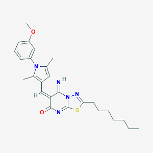 2-heptyl-5-imino-6-{[1-(3-methoxyphenyl)-2,5-dimethyl-1H-pyrrol-3-yl]methylene}-5,6-dihydro-7H-[1,3,4]thiadiazolo[3,2-a]pyrimidin-7-one