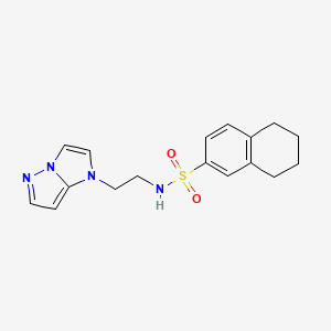 molecular formula C17H20N4O2S B2954873 N-(2-(1H-咪唑并[1,2-b]嘧啶-1-基)乙基)-5,6,7,8-四氢萘-2-磺酰胺 CAS No. 1798676-49-9