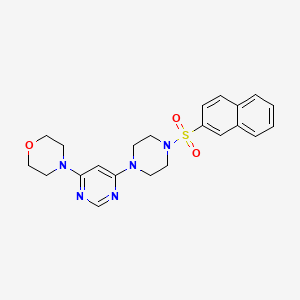 molecular formula C22H25N5O3S B2954876 4-(6-(4-(Naphthalen-2-ylsulfonyl)piperazin-1-yl)pyrimidin-4-yl)morpholine CAS No. 1203170-30-2