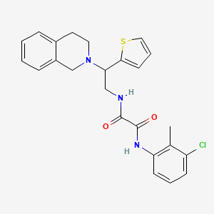 molecular formula C24H24ClN3O2S B2954883 N1-(3-chloro-2-methylphenyl)-N2-(2-(3,4-dihydroisoquinolin-2(1H)-yl)-2-(thiophen-2-yl)ethyl)oxalamide CAS No. 898452-80-7