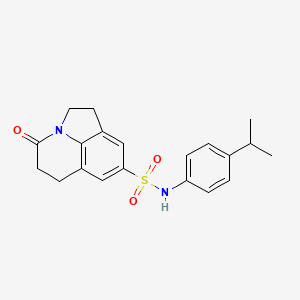 molecular formula C20H22N2O3S B2954884 N-(4-异丙基苯基)-4-氧代-1,2,5,6-四氢-4H-吡咯并[3,2,1-ij]喹啉-8-磺酰胺 CAS No. 898420-00-3