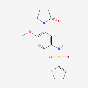 molecular formula C15H16N2O4S2 B2954885 N-(4-methoxy-3-(2-oxopyrrolidin-1-yl)phenyl)thiophene-2-sulfonamide CAS No. 941872-38-4
