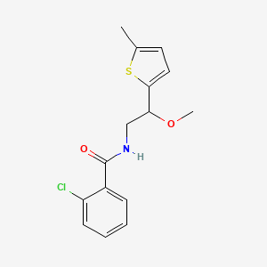 molecular formula C15H16ClNO2S B2954886 2-chloro-N-(2-methoxy-2-(5-methylthiophen-2-yl)ethyl)benzamide CAS No. 1797352-29-4