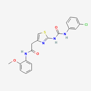 molecular formula C19H17ClN4O3S B2954887 2-(2-(3-(3-chlorophenyl)ureido)thiazol-4-yl)-N-(2-methoxyphenyl)acetamide CAS No. 921468-27-1