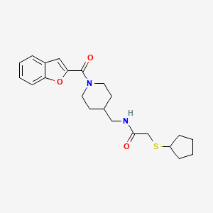 N-((1-(benzofuran-2-carbonyl)piperidin-4-yl)methyl)-2-(cyclopentylthio)acetamide