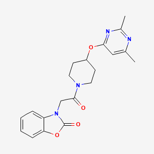 3-(2-(4-((2,6-dimethylpyrimidin-4-yl)oxy)piperidin-1-yl)-2-oxoethyl)benzo[d]oxazol-2(3H)-one