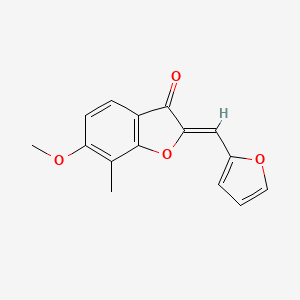 molecular formula C15H12O4 B2954894 (Z)-2-(furan-2-ylmethylene)-6-methoxy-7-methylbenzofuran-3(2H)-one CAS No. 896825-21-1