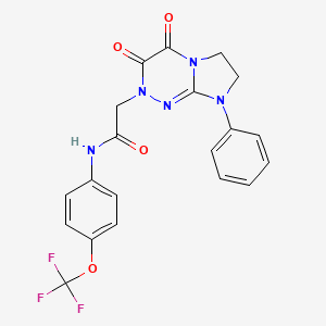 molecular formula C20H16F3N5O4 B2954897 2-(3,4-dioxo-8-phenyl-3,4,7,8-tetrahydroimidazo[2,1-c][1,2,4]triazin-2(6H)-yl)-N-(4-(trifluoromethoxy)phenyl)acetamide CAS No. 941887-16-7