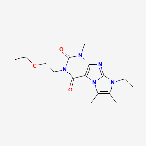 molecular formula C16H23N5O3 B2954908 2-(2-乙氧基乙基)-6-乙基-4,7,8-三甲基嘌呤[7,8-a]咪唑-1,3-二酮 CAS No. 878412-76-1