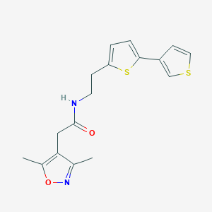 molecular formula C17H18N2O2S2 B2954909 N-(2-([2,3'-联噻吩]-5-基)乙基)-2-(3,5-二甲基异恶唑-4-基)乙酰胺 CAS No. 2034564-91-3