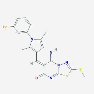 6-{[1-(3-bromophenyl)-2,5-dimethyl-1H-pyrrol-3-yl]methylene}-5-imino-2-(methylsulfanyl)-5,6-dihydro-7H-[1,3,4]thiadiazolo[3,2-a]pyrimidin-7-one