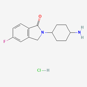 molecular formula C14H18ClFN2O B2954915 2-(反式-4-氨基环己基)-5-氟异吲哚啉-1-酮盐酸盐 CAS No. 1707358-57-3
