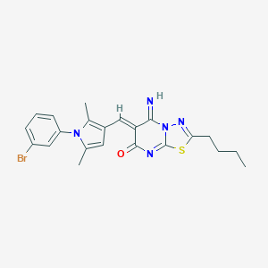 6-{[1-(3-bromophenyl)-2,5-dimethyl-1H-pyrrol-3-yl]methylene}-2-butyl-5-imino-5,6-dihydro-7H-[1,3,4]thiadiazolo[3,2-a]pyrimidin-7-one