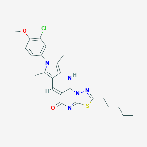 6-{[1-(3-chloro-4-methoxyphenyl)-2,5-dimethyl-1H-pyrrol-3-yl]methylene}-5-imino-2-pentyl-5,6-dihydro-7H-[1,3,4]thiadiazolo[3,2-a]pyrimidin-7-one