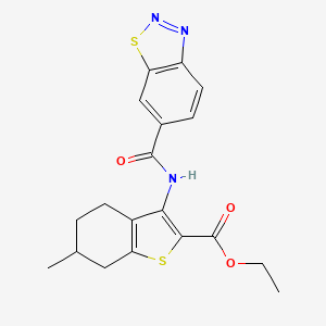 molecular formula C19H19N3O3S2 B2954932 3-[(1,2,3-苯并噻二唑-6-羰基)氨基]-6-甲基-4,5,6,7-四氢-1-苯并噻吩-2-羧酸乙酯 CAS No. 951901-96-5