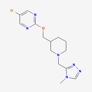 molecular formula C14H19BrN6O B2954934 5-Bromo-2-[[1-[(4-methyl-1,2,4-triazol-3-yl)methyl]piperidin-3-yl]methoxy]pyrimidine CAS No. 2379971-09-0