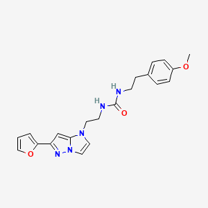 molecular formula C21H23N5O3 B2954939 1-(2-(6-(furan-2-yl)-1H-imidazo[1,2-b]pyrazol-1-yl)ethyl)-3-(4-methoxyphenethyl)urea CAS No. 1798490-49-9