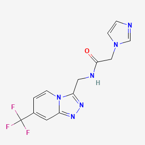2-(1H-imidazol-1-yl)-N-((7-(trifluoromethyl)-[1,2,4]triazolo[4,3-a]pyridin-3-yl)methyl)acetamide