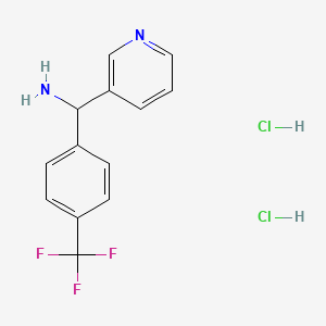 molecular formula C13H13Cl2F3N2 B2954948 Pyridin-3-yl(4-(trifluoromethyl)phenyl)methanamine dihydrochloride CAS No. 1951440-02-0
