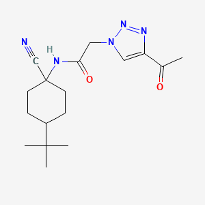 2-(4-Acetyltriazol-1-yl)-N-(4-tert-butyl-1-cyanocyclohexyl)acetamide