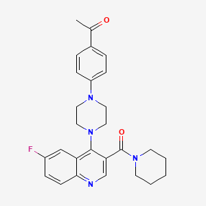 1-(4-{4-[6-Fluoro-3-(piperidin-1-ylcarbonyl)quinolin-4-yl]piperazin-1-yl}phenyl)ethanone