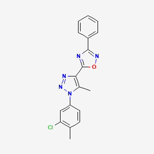 molecular formula C18H14ClN5O B2954954 5-[1-(3-chloro-4-methylphenyl)-5-methyl-1H-1,2,3-triazol-4-yl]-3-phenyl-1,2,4-oxadiazole CAS No. 895093-25-1