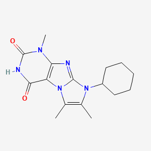 molecular formula C16H21N5O2 B2954956 6-环己基-4,7,8-三甲基嘌呤[7,8-a]咪唑-1,3-二酮 CAS No. 879457-52-0